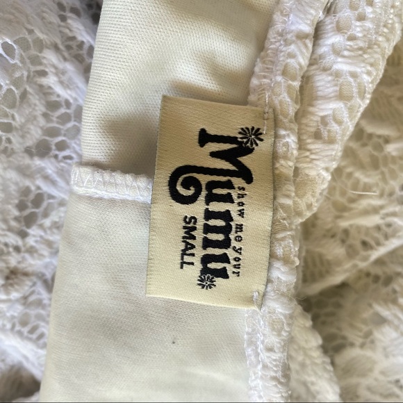 SHOW ME YOUR MUMU WHITE LACE CROCHET MINI DRESS - Picture 7 of 7
